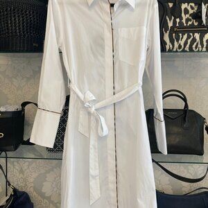 Burberry Kelsy Mid-length Shirt Dress White NWT - Size Medium